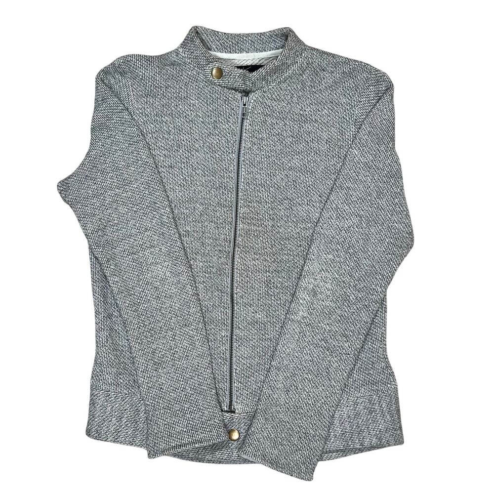 291 Venice Womens Full Zip Gray Moto Sweater Jacket Size 2